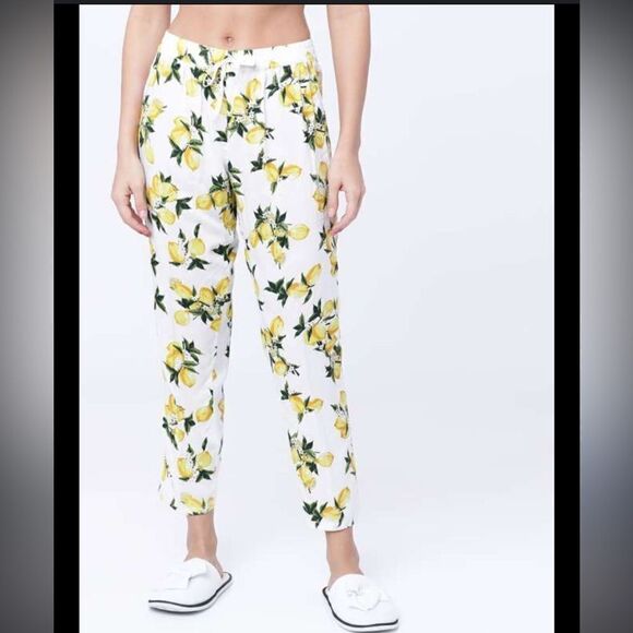 Solitaire Swim Lemon Print Lounge Pants - Size L - Picture 2 of 9
